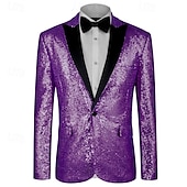 abordables Tapas-Retro Antiguo Años 80 Metálico Brillante Esmoquin Trajes Disco Lentejuelas Ajustado Disfraz Hombre Disfraz de carnaval Navidad Víspera de Todos los Santos Carnaval Desfile del orgullo Mes del Orgullo