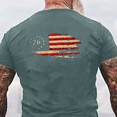 お買い得  愛国的な250枚のTシャツ-2026年7月4日 250周年追悼日 メンズ愛国者 3Dプリント 米国旗 ベテラン クルーネック 半袖Tシャツ アウトドア デイリースポーツ ストリート
