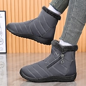 cheap Winter &amp; Snow Boots-Men&#039;s Gray Winter Boots with Zipper Closure, Warm Fleece Lining, and Waterproof Design – Ideal for Outdoor Activities in Cold Weather