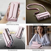 baratos Capa Samsung-telefone Capinha Para Dobra Z 6 Z Fold 5 Z Fold 4 Z Fold 3 Capa para Cartão Wallet Com Suporte Magnética Zíper Retro TPU PC