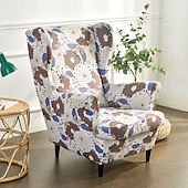 cheap Wingback Chair Cover-Stretch Printed Wingback Chair Cover Armchair Cover Durable and Elastic Slipcover with Stylish Print Design Perfect for Protecting and Refreshing Your Wingback Chair Ideal for Home Decor