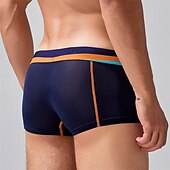 cheap Men&#039;s Boxers Underwear-Men&#039;s 1 PCS Boxers Underwear Boxer Shorts Patchwork Elastic Waist Chinlon Breathable Soft Comfortable Color Block Letter Mid Rise Black White