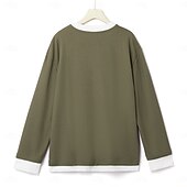 economico T-shirt in maglia waffle-Per uomo Maglietta Waffle Maglietta con Zip a Quarti Maglietta Camicia a Maniche Lunghe Manica Lunga Girocollo Primavera &amp; Autunno Blocco di colori Moda Designer Essenziale Cerniera Finto due pezzi