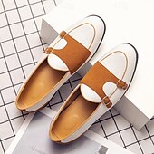 cheap Semi-Formal-Men&#039;s Loafers &amp; Slip-Ons Penny Loafers Suede Nylon Comfortable Slip Resistant Loafer Buckle White Green Color Block