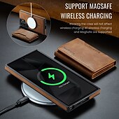 halpa Samsung-kotelot-puhelin Etui Käyttötarkoitus S24 Ultra S24 Plus S24 S23 Ultra S25 Ultra Takakuori Tuella Magneetti Tukee langatonta latausta Retro TPU PU-nahka