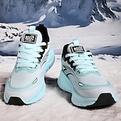 billige Sneakers til herrer-løpesneakers med varmt fôr for menn, lette, polstrede atletiske sko med snøredesign for vintersport utendørs og daglig bruk