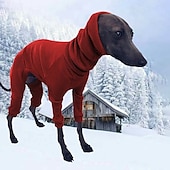 baratos Macacão-casaco de cachorro de inverno casaco de cachorro apertado com capuz suéter de cachorro para galgo whippet, roupas de cachorro galgo suéter de gola alta camisa jumper, camiseta quente roupas para
