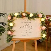 お買い得  電池式-バレンタイン ガーランド ストリング ライト 1.8m 20LED 電池式 フェアリーライト バラ 吊り下げ つる 人工ガーランド 緑化 結婚式 クリスマス パーティー 自宅 背景 壁 テーブル 庭 バルコニー 装飾