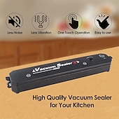 abordables Appareil de scellement-Machine à sceller sous vide 60kpa machine à sceller sous vide alimentaire multifonction automatique avec 10 sacs alimentaires pour légumes et fruits us/eu/en plag
