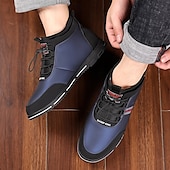 baratos Ténis para Homem-tênis casuais masculinos forrados e quentes de inverno – sapatos de cano alto com cadarço à prova d&#039;água e forro de pelúcia, sola antiderrapante, ideal para atividades ao ar livre e clima frio