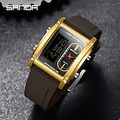abordables Montres numériques-SANDA Hommes Montre Digitale Extérieur Mode Décontractée Montre Bracelet Lumineux Chronomètre Fonction réveille Calendrier Gel de Silicone Bracelet en acier inoxydable Suivre