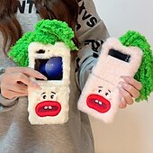 זול מארז סמסונג-טלפון מגן עבור Z Flip 6 Z Flip 5 Z Flip 4 Z Flip 3 כיסוי אחורי עמיד בזעזועים רטרו קטיפה