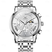 economico Orologi al quarzo-OLEVS Da uomo Orologio al quarzo Di tendenza Orologio casual Orologio da polso Visualizzazione delle fasi lunari Luminoso Calendario Cronografo Acciaio Guarda