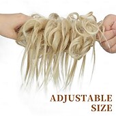 cheap Chignons-Messy Bun Hair Piece Scrunchie Extension Tousled Updo Wavy Curly Hairpieces Synthetic Chignon for Women Girls
