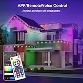 abordables Lumières intelligentes-Lampes LED encastrées intelligentes lumières extérieures permanentes Eternity avec application télécommande Wifi Bluetooth lumières d&#039;avant-toit RGBIC étanches IP67 pour éclairage extérieur de maison