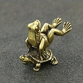 お買い得  彫像-ヴィンテージ真鍮カメ &amp;カエルの置物 - アンティークスタイルの純銅製ティーペット、デスクトップの装飾、収集価値のあるミニチュア装飾品