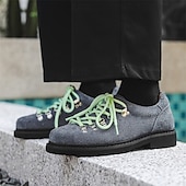 abordables Baskets-chaussures de randonnée en daim marron pour hommes - style vintage avec design à lacets roses et semelle durable pour les aventures en plein air
