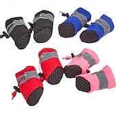 cheap Boots &amp; Paw Protectors-Dog Cat Pets Boots / Shoes Rain Boots Anti-Slip Waterproof Sneaker Solid Colored For Pets Waterproof Fabric Black
