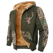 abordables tenues à capuche imprimées pour hommes-Homme camouflage Cerf Toison Sweats à Capuche Sweat à capuche manche longue Sweat à capuche Capuche Mode 3D effet Soirée Chasse Noir Marron Cordon Automne Hiver Designer