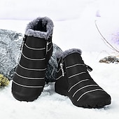 abordables Botas de invierno y nieve-Botas de nieve de invierno amarillas para hombre: impermeables, con forro de piel, cierre de cremallera, botines cálidos antideslizantes para clima frío