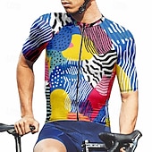 abordables Maillots pour hommes-Homme Maillot Velo Cyclisme Manche Courte Cyclisme Tee-shirt Maillot avec 3 poches arrière VTT Vélo tout terrain Respirable Séchage rapide Conception anatomique Mèche Rouge vin Rouge Bleu Bloc de