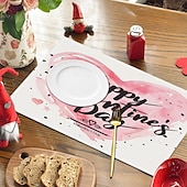 cheap Placemats &amp; Coasters &amp; Trivets-Valentine&#039;s Day Placemats Set of 4 Romantic and Decorative Table Mats Featuring Heart or Rose Patterns Durable and Heat-Resistant Perfect for Adding a Touch of Love to Your Dining Table Decor