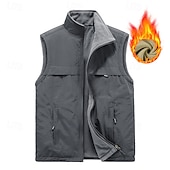 cheap Vests-Men&#039;s Hiking Vest Hiking Fleece Vest Sleeveless Vest Outdoor Thermal Warm Fleece Lining Comfortable Winter Multiple Pockets Polyester Black Army Green Khaki Hunting Fishing Climbing