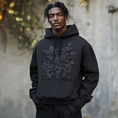 cheap Men&#039;s 3D Hoodies-Men&#039;s Eagle Hoodies Sweatshirt Outerwear Hooded Sweatshirt Crew Neck Fashion 3D Print Party Holiday Streetwear Black Purple Drawstring Fall Winter Designer