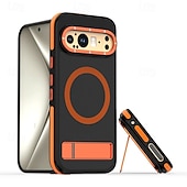 お買い得  その他のスマホケース-電話 ケース 用途 グーグル ピクセル9プロ ピクセル9プロXL ピクセル9 バックカバー スタンド付き 磁石バックル 耐衝撃 レトロ風 PC シリコーン