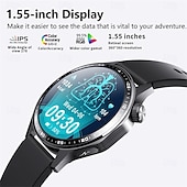abordables Bracelets connectés-696 F210 Montre intelligente 1.55 pouce Montre intelligente avec bracelet Bluetooth ECG + PPG Podomètre Rappel d&#039;Appel Compatible avec Android iOS Hommes Mode Mains-Libres Rappel de Message IPX-0