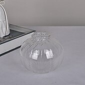 economico Luci a sospensione-lampada a sospensione in vetro soffiato blu bagno lampada a sospensione in vetro verde lampada a sospensione a sfera in vetro trasparente rigato lampada a isola zucca vintage 85-265v