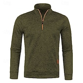 preiswerte Herrenpullover-Herren Pullover Strickpullover Pullover mit Viertelreißverschluss Gerippt Stricken Standard Strick Glatt Viertel Postleitzahl Modisch Basic Urlaub Freizeitskleidung Bekleidung Herbst Winter Schwarz