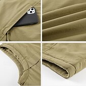 cheap Vests-Men&#039;s Hiking Vest Hiking Fleece Vest Sleeveless Vest Outdoor Thermal Warm Fleece Lining Comfortable Winter Multiple Pockets Polyester Black Army Green Khaki Hunting Fishing Climbing