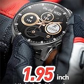 abordables Relojes inteligentes-EX100 Reloj inteligente 1.95 pulgada Smartwatch Reloj elegante Bluetooth Podómetro Recordatorio de Llamadas Seguimiento del Ejercicio Compatible con Android iOS Mujer Hombre Larga espera Llamadas con
