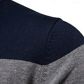 economico Maglioni e Cardigan Elite da Uomo-Per uomo Felpa Maglione Maglieria A Coste Maglia Top Regolari Cerniera Blocco di colori Collo ripiegato Maglieria Neutro All&#039;aperto Abbigliamento Primavera &amp; Autunno Nero Blu marino S M L