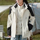 preiswerte Fleece &amp; 3 in 1 Jacken-Damen Soft Shell Jacke Wanderjacke Winter Draussen warm Fleece-Futter Windundurchlässig Wasserdicht 3-in-1-Jacke Vliesjacken Windbreaker-Jacke Reisen Hellrosa Schwarz Weiß Gelb Rosa
