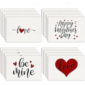 economico Tovagliette-set di 4 tovagliette per San Valentino romantiche e decorative con motivi a forma di cuore o rosa resistenti e resistenti al calore perfette per aggiungere un tocco d&#039;amore all&#039;arredamento della tua