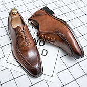 economico Formale-scarpe classiche da uomo in stile oxford marrone con dettagli brogue - eleganti calzature formali per lavoro ed eventi