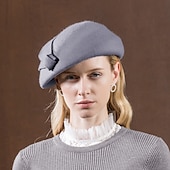 billiga Festhattar-hattar 100% ull basker hatt bowler / cloche hatt bröllop tefest elegant bröllop med ren färg skarvning huvudbonader huvudbonader