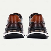 economico Scarpe da ginnastica in pelle premium-sneakers da uomo in pelle di vacchetta di alta qualità – scarpe casual vintage con lacci e design a blocchi di colore per tutti i giorni e per la moda