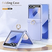 Недорогие Чехлы для Samsung-Чехол для телефона для Samsung Galaxy Z Flip 6 Z Flip 5 Задняя Обложка Кольцевой Застежка Ударопрочный Ретро PC