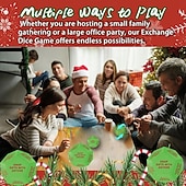 levne Ozdoby-vánoční výměna dárků s výměnou dárků kostky, výměnná kostková hra, výměnná kostková hra, výměna dárků na vánoční večírek, 12 různých stran, vánoční skupinová společenská hra