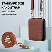 economico Cover Samsung-telefono Custodia Per Samsung Galaxy Z Flip 7 Z Flip 6 Z Flip 5 Z Flip 4 Z Flip 3 Copertura Posteriore con Cordino Slot per Carte Resistente agli urti Retrò TPU Pelle PU