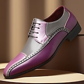 abordables Chaussures Derby-chaussures richelieu multicolores pour hommes – design en similicuir marron, beige et orange avec détails à bouts d'ailes, parfaites pour les occasions formelles et décontractées
