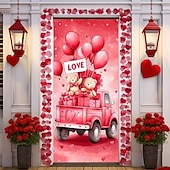 cheap Wedding-L.T.HOME Valentine's Day Outdoor Decorations Door Covers Door Tapestry Door Curtain Decoration Backdrop Indoor/Outdoor Door Banner for Front Door Farmhouse Owl
