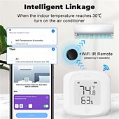 abordables Electrodomésticos-Sensor de temperatura y humedad inteligente Tuya Wifi/Zigbee, termómetro higrómetro para interiores con pantalla LCD, compatible con Alexa y Google Home