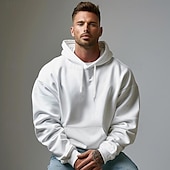 abordables Sudaderas y Sudaderas Elite para Hombres-Hombre Sudadera Negro Blanco Con Capucha Plano Deporte Diario Festivos Algodón Ropa de calle Fresco Casual Primavera &amp; Otoño Ropa Sudaderas con capucha Sudaderas Manga Larga