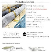 baratos Papel de Parede-1 rolo de papel de parede minimalista não autoadesivo com linhas geométricas 3d e listras irregulares em pvc, papel de parede à prova d&#039;água para sala de estar