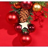 abordables Couronnes, Guirlandes &amp; Décorations-couronne de Noël en rotin pour porte d&#039;entrée, décoration murale, boule, pendentif d&#039;arbre à l&#039;envers, décoration créative, mise en page de scène de fenêtre, arc, porte suspendue