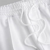 お買い得  スウェットパンツ-男性用 スウェットパンツ ジョガー ズボン プリーツパンツ ドローストリング 弾性ウエスト 平織り 履き心地よい 高通気性 全長 カジュアル 日常 祝日 スポーツ ファッション ブラック ホワイト マイクロエラスティック
